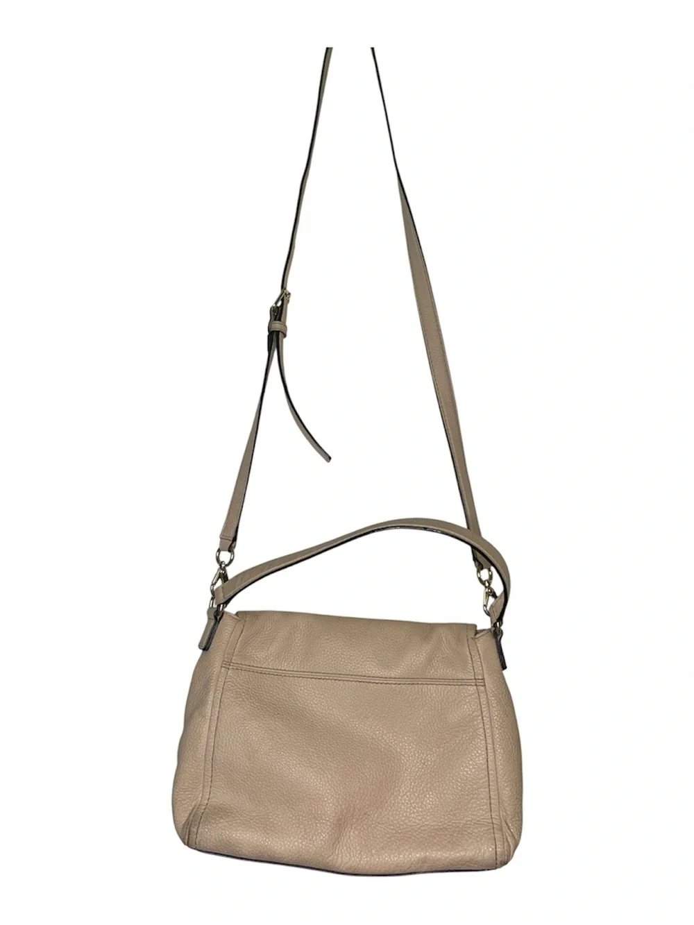Kate Spade New York Pebbled Leather Shoulder Crossbody Bag Beige Taupe
